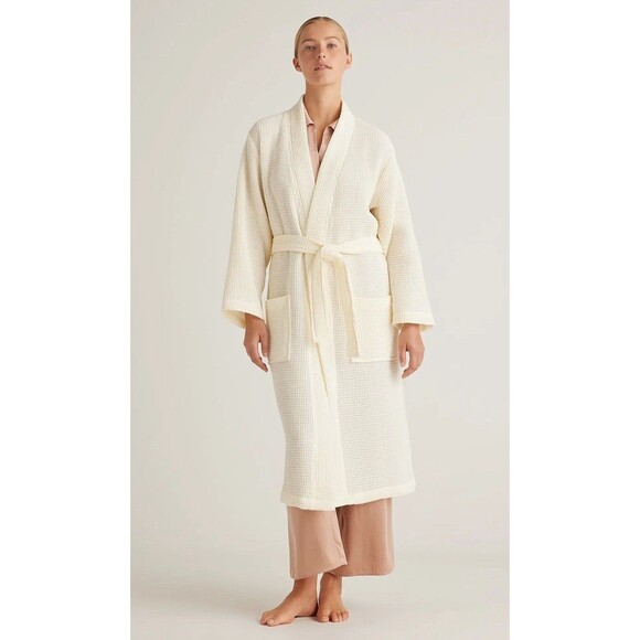 Quince Other - Quince Small Organic Turkish Waffle Robe Ivory Cream Women’s S New In Package